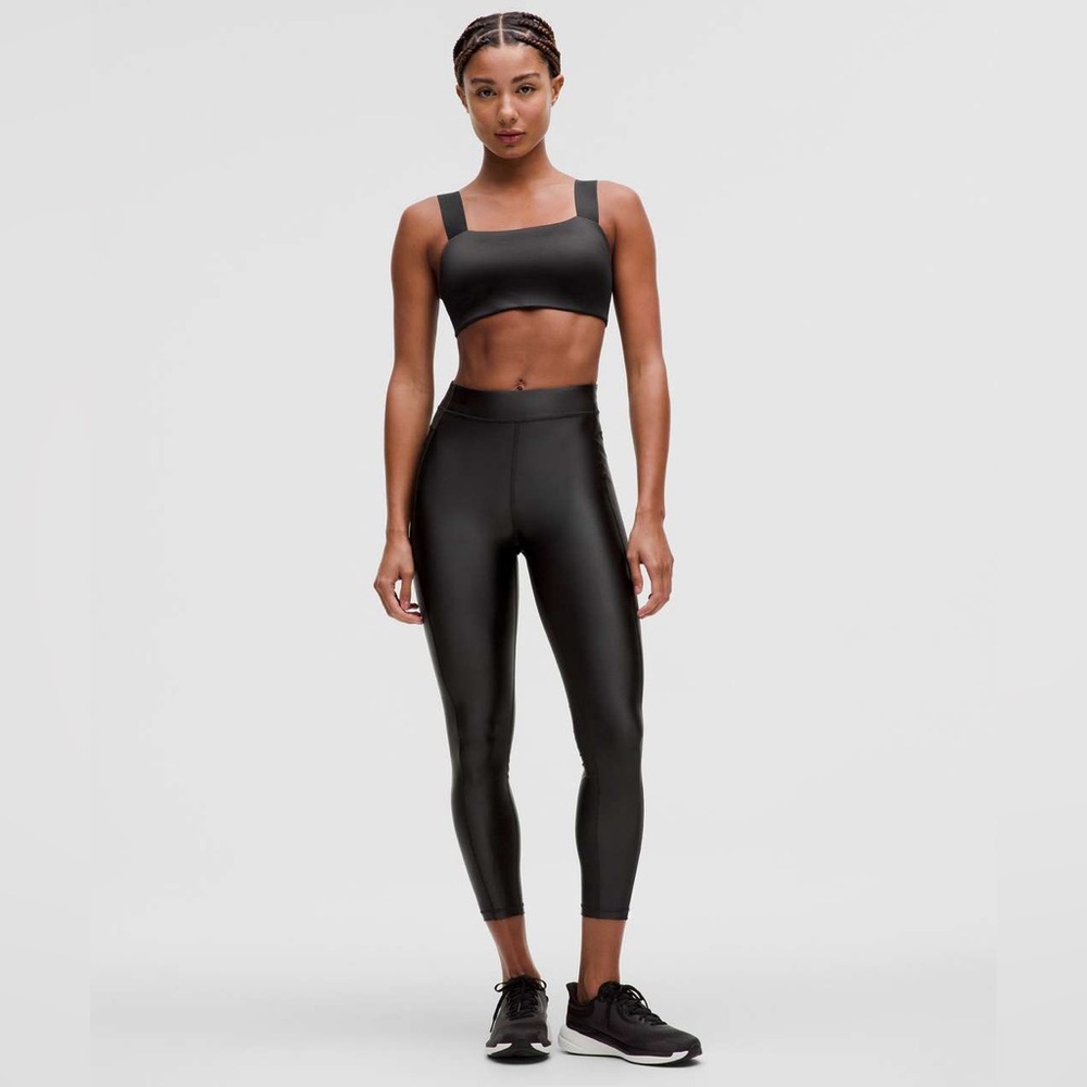 Lululemon•Satin Shine High-Rise Tight 25"•Compression Smooth fit•Black•BNWT•10